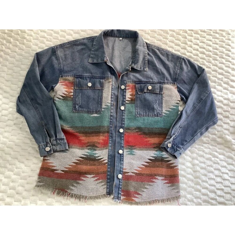 Unknown sources denim with Aztec design oversize  size medium #38